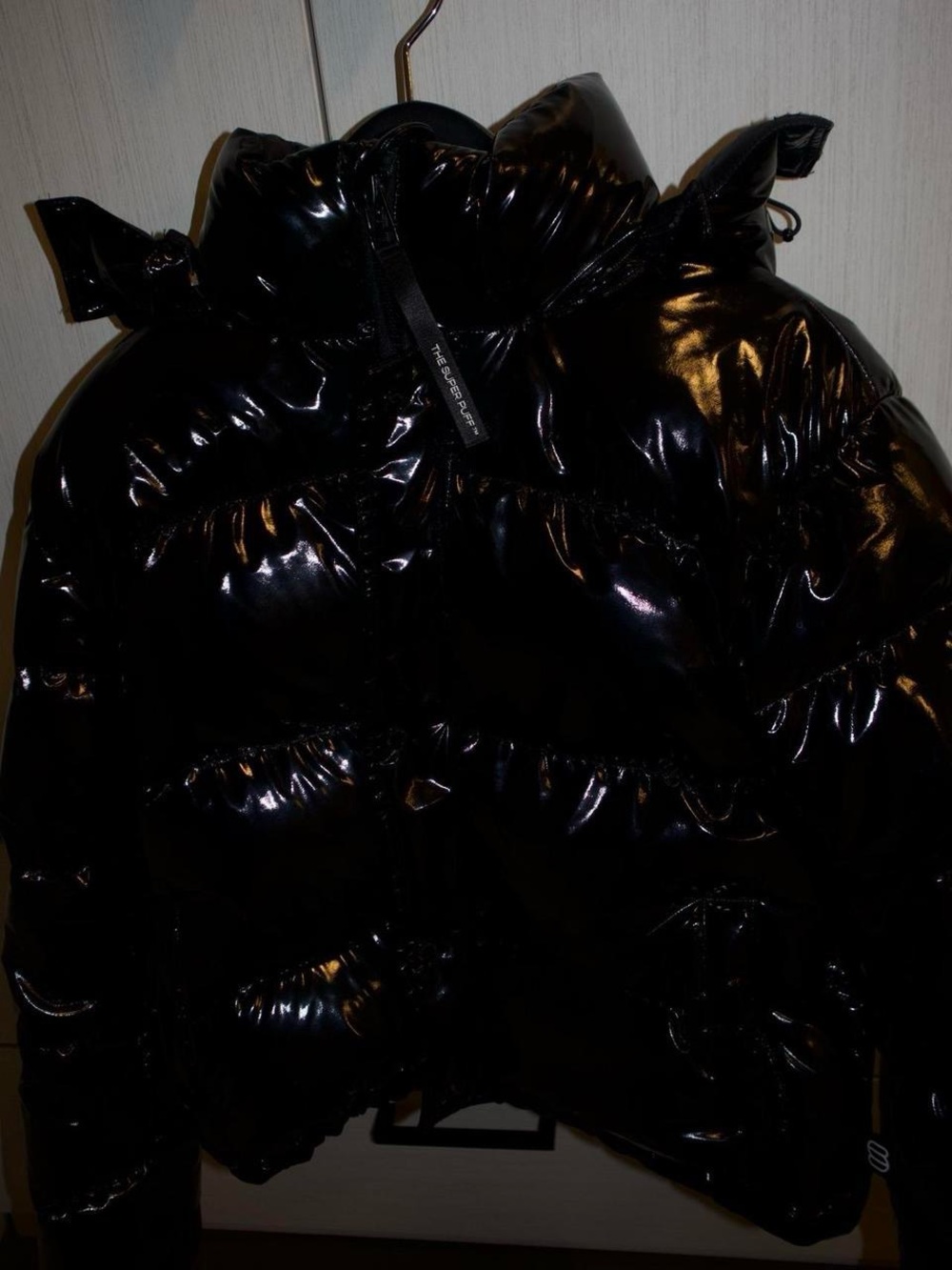 Aritzia Shiny Black Gloss Puffer Jacket